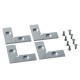CORNER JOINTS SET FOR ALUMINUM FRAME 20x20 (4 CORNERS + 8 SCREWS)